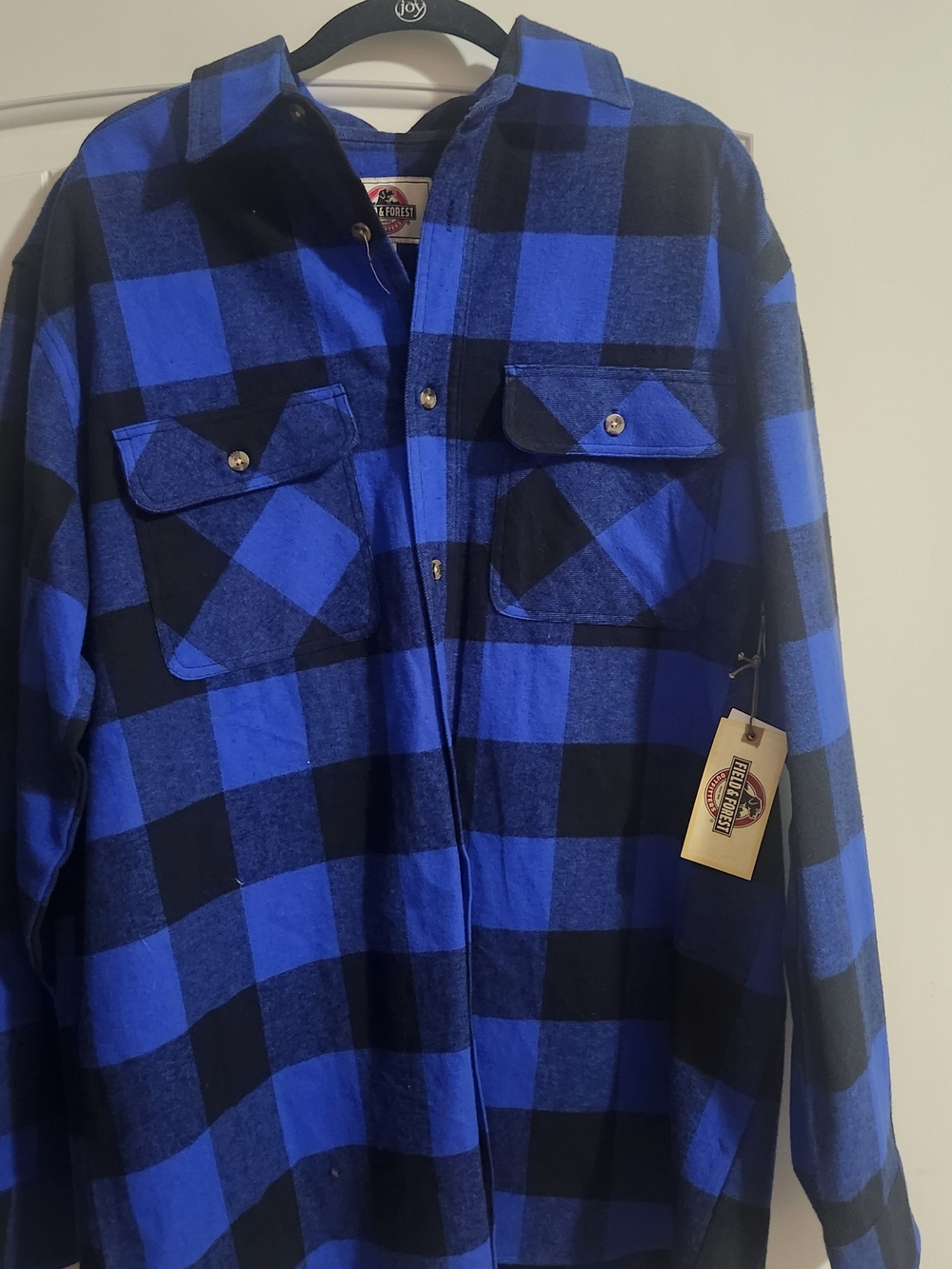 Blue and Black Buffalo Plaid Flannel Shirt
